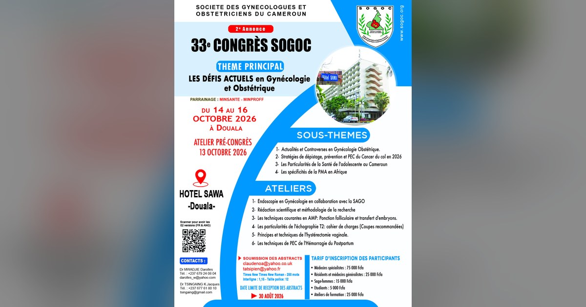 33ᵉ Congrès SOGOC 2026,